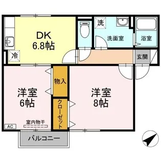 ピオーネ三宅【1階】の間取り