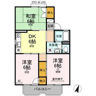 パレーシャル足高 1号棟【2階】の間取り