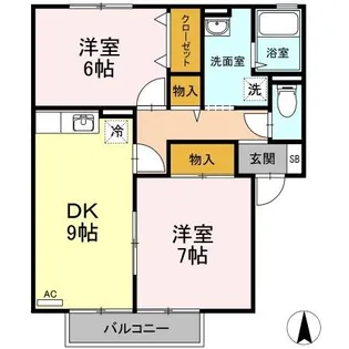 リトルバード横井 A棟【2階】の間取り