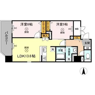 TWIN TOWERS SELINA【10階】の間取り