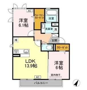 ヴァン ベール【2階】の間取り