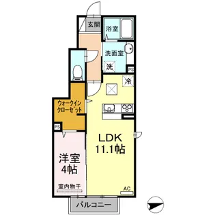 グリーンテラス児島 A棟【101号室】の間取り