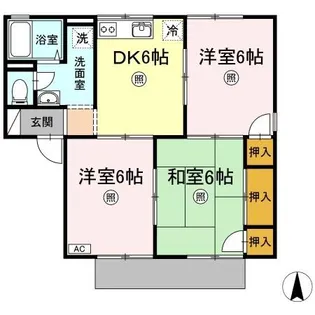 プレジール白楽 A棟【1階】の間取り