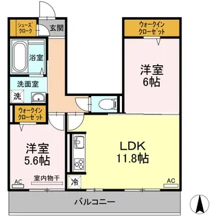 ルピナス高屋【2階】の間取り