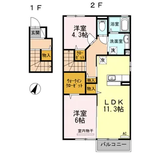 ボヌール(連島町)【2階】の間取り