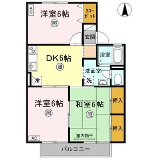 フォンティーヌ C棟【2階】の間取り