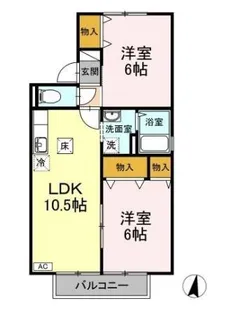 セジュール大内B【B101号室】の間取り