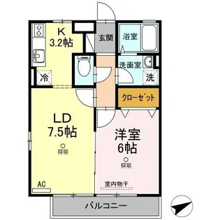 フレブラース【2階】の間取り