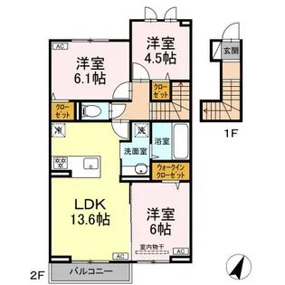 HONEY BEAR B【2階】の間取り