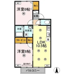 ヴィスタ桑田 I棟【2階】の間取り