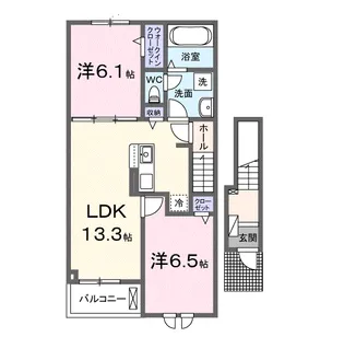 クレール九番館【2階】の間取り