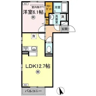 クローバーM C棟【2階】の間取り