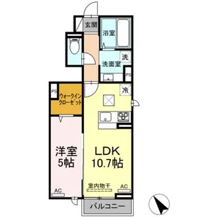 リバーサイド【1階】の間取り