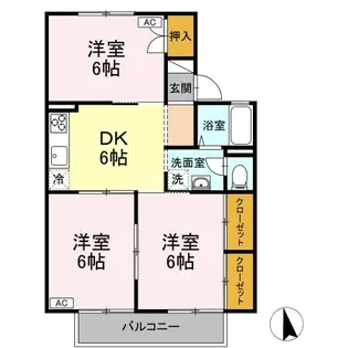 プラティア板谷 B棟【2階】の間取り