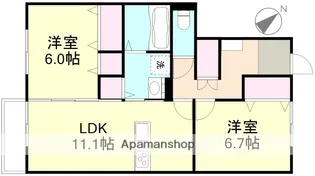 コーポアズ D棟【1階】の間取り