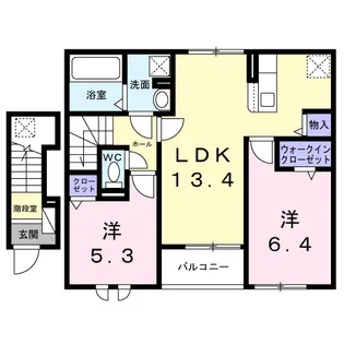 エスポワール昴C【2階】の間取り