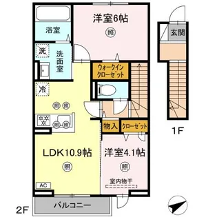 ソレアード B【2階】の間取り