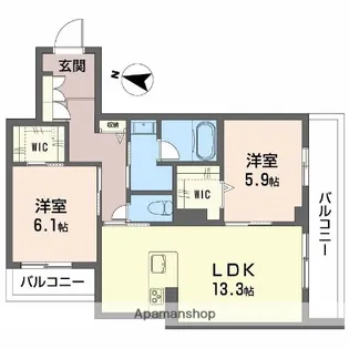竹仲屋【2階】の間取り