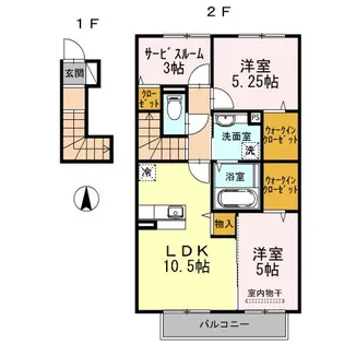 エスペランサ平野 Α【2階】の間取り