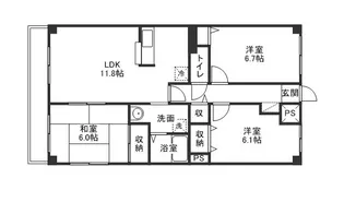 バイブリー・ヒル【2階】の間取り
