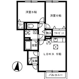 プレジオ六番館【102号室】の間取り