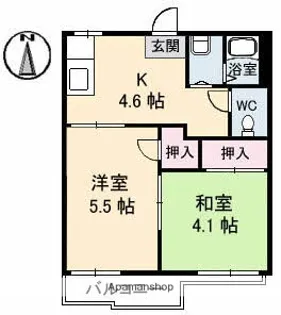 ハイツあかね A棟【2階】の間取り