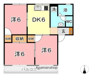 セジュールこめや【1階】の間取り