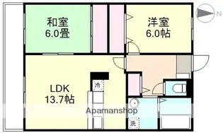 フォブールQUA B棟【3階】の間取り
