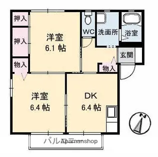 ティファニー D棟【1階】の間取り