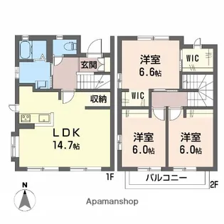 ミレリサイア A棟【1階】の間取り