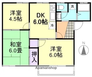 コーポ三宅 B棟【2階】の間取り