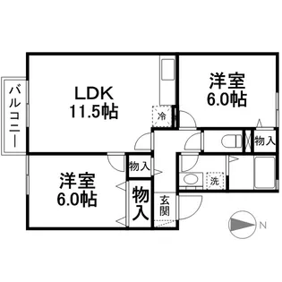 セジュール吉備路【2階】の間取り