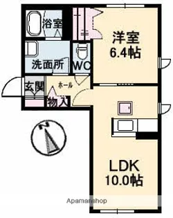 メゾンブランシュⅡ【1階】の間取り
