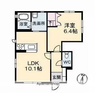 シャン・フルーレ【1階】の間取り