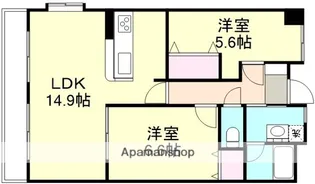 2LDKの間取り画像