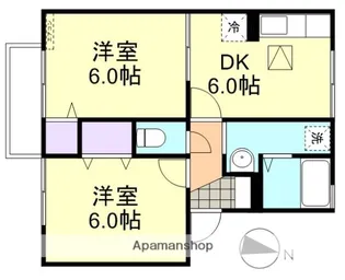プレステージ福田【1階】の間取り