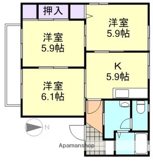 ルナール玉島 B棟【2階】の間取り