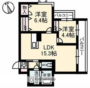 グランブーケ A棟【2階】の間取り