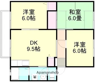 ウィンディア中島 B棟【1階】の間取り