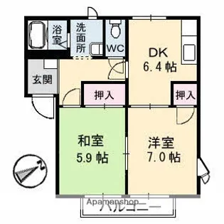 フレグランスまほろば A棟【1階】の間取り