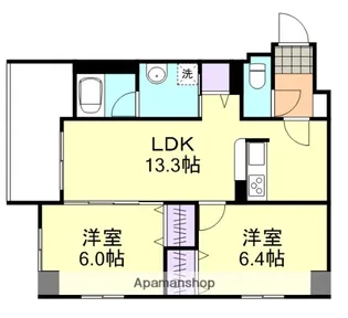 COCO川西町【2階】の間取り