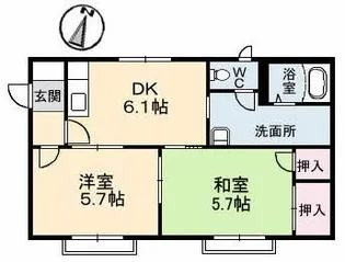 フレグランス梶谷【1階】の間取り