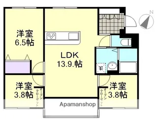 サバーブテラス黒崎新町【2階】の間取り