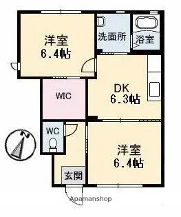プラセール花華 A棟【1階】の間取り
