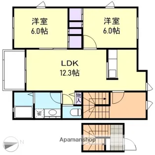 グランソレイユA【2階】の間取り
