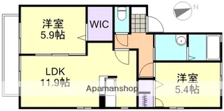 ノーブル田ノ上【2階】の間取り