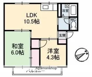 プレジール梶谷【2階】の間取り