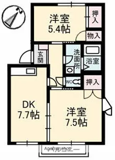 カーサ・ビアンカ【2階】の間取り