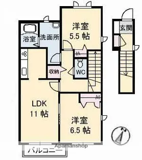 ノースヴェレッジ Ⅴ B棟【2階】の間取り