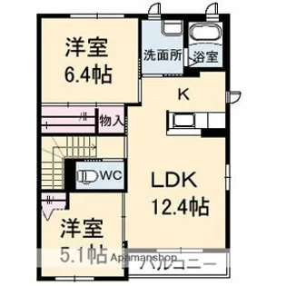 KO.レジデンス B棟【2階】の間取り